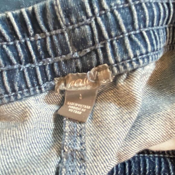 Aerie denim color block shorts size L EUC - Picture 3 of 5